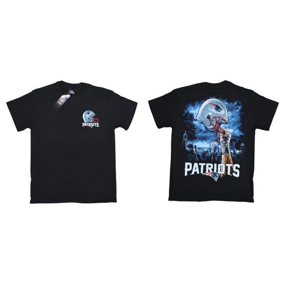 New England Patriots NFL Apparel Liquid Blue Sky Helmet Crew Neck T-Shirt NWT - Picture 1 of 3